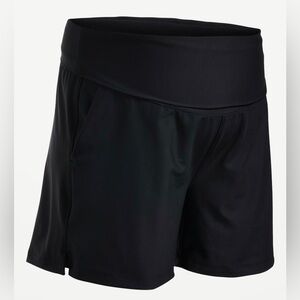 Maternity black small Rollover-Waist PowerSoft Activewear Shorts